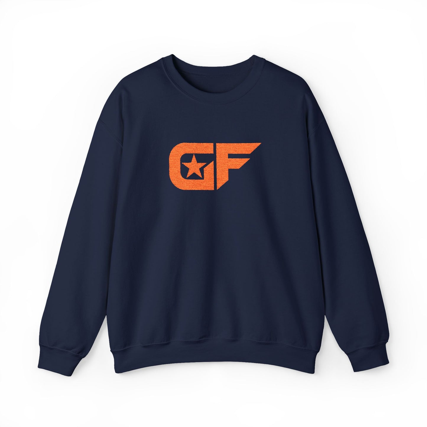 Fishing Globe Crewneck Sweatshirt — Retro Orange Fish Logo