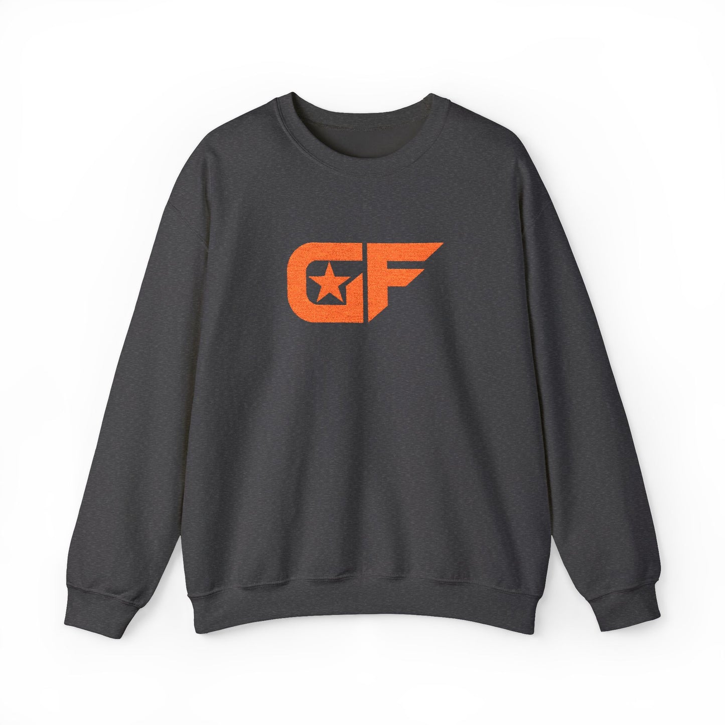 Fishing Globe Crewneck Sweatshirt — Retro Orange Fish Logo