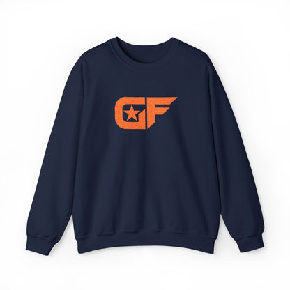 Fishing Globe Crewneck Sweatshirt — Retro Orange Fish Logo