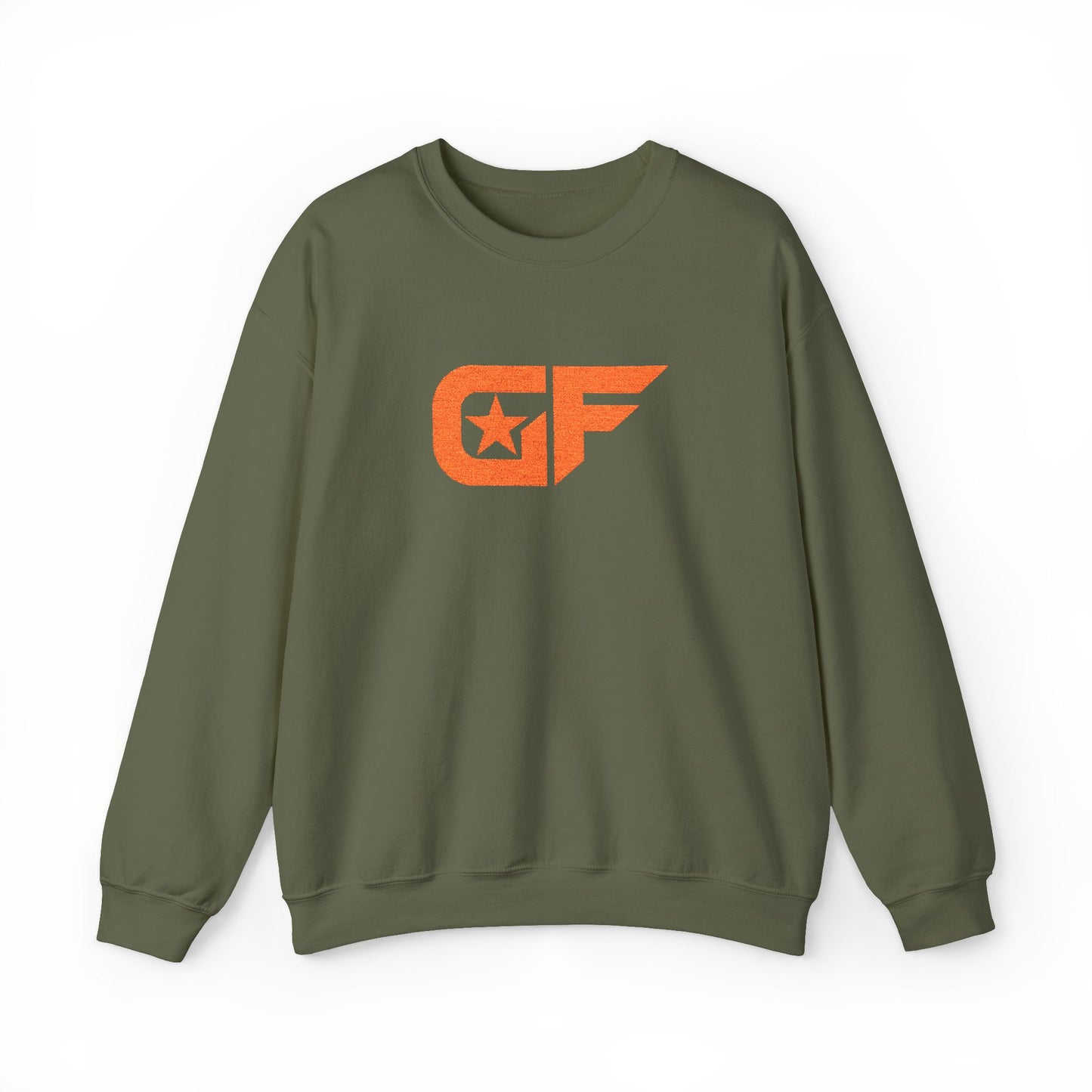 Fishing Globe Crewneck Sweatshirt — Retro Orange Fish Logo