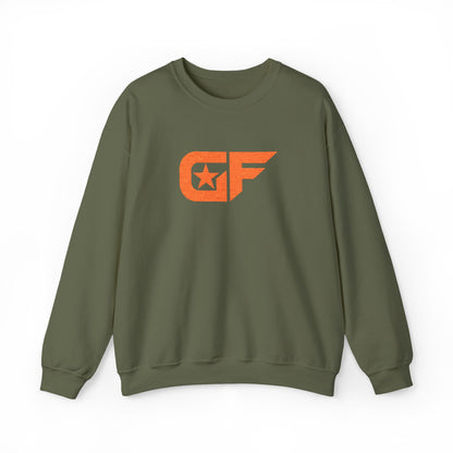 Fishing Globe Crewneck Sweatshirt — Retro Orange Fish Logo